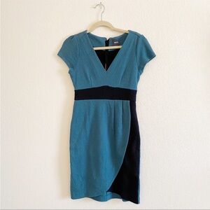 🖤 [antrhopologie] colorblock tulip office dress